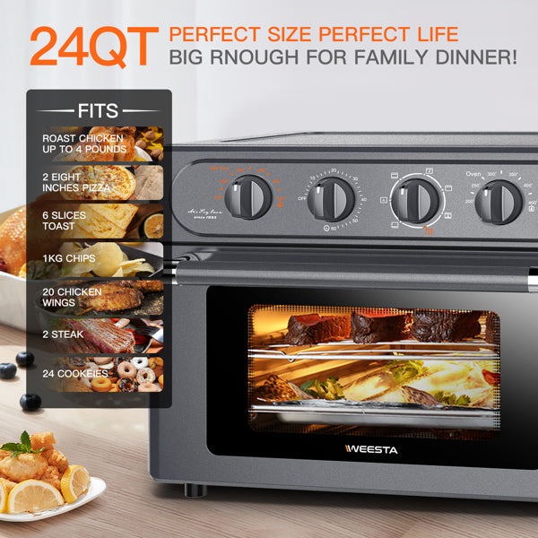 7-in-1 Air Fryer Convection Toaster Oven, 24 Qt