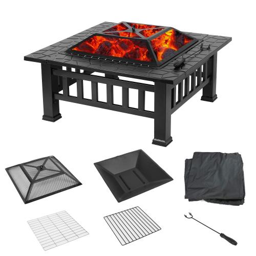 Outdoor Charcoal Fire Pit with Cover