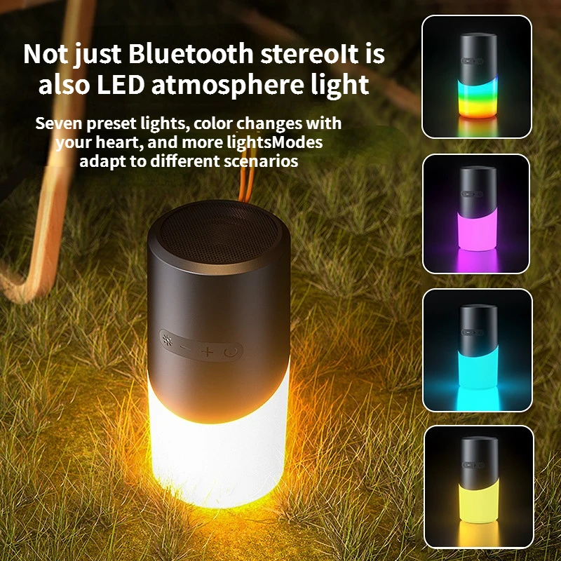 Waterproof Portable Bluetooth Speaker with RGB Light