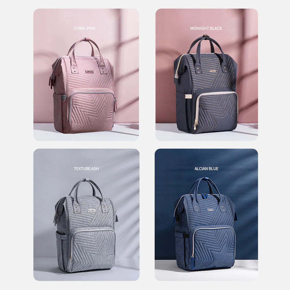 Quilted Diaper Bag Backpack, Insulated and Waterproof