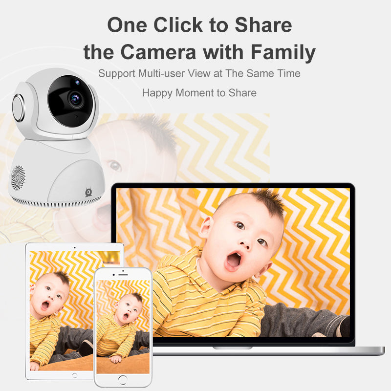 1080p Wireless Security Camera, 360 Pan Tilt WiFi