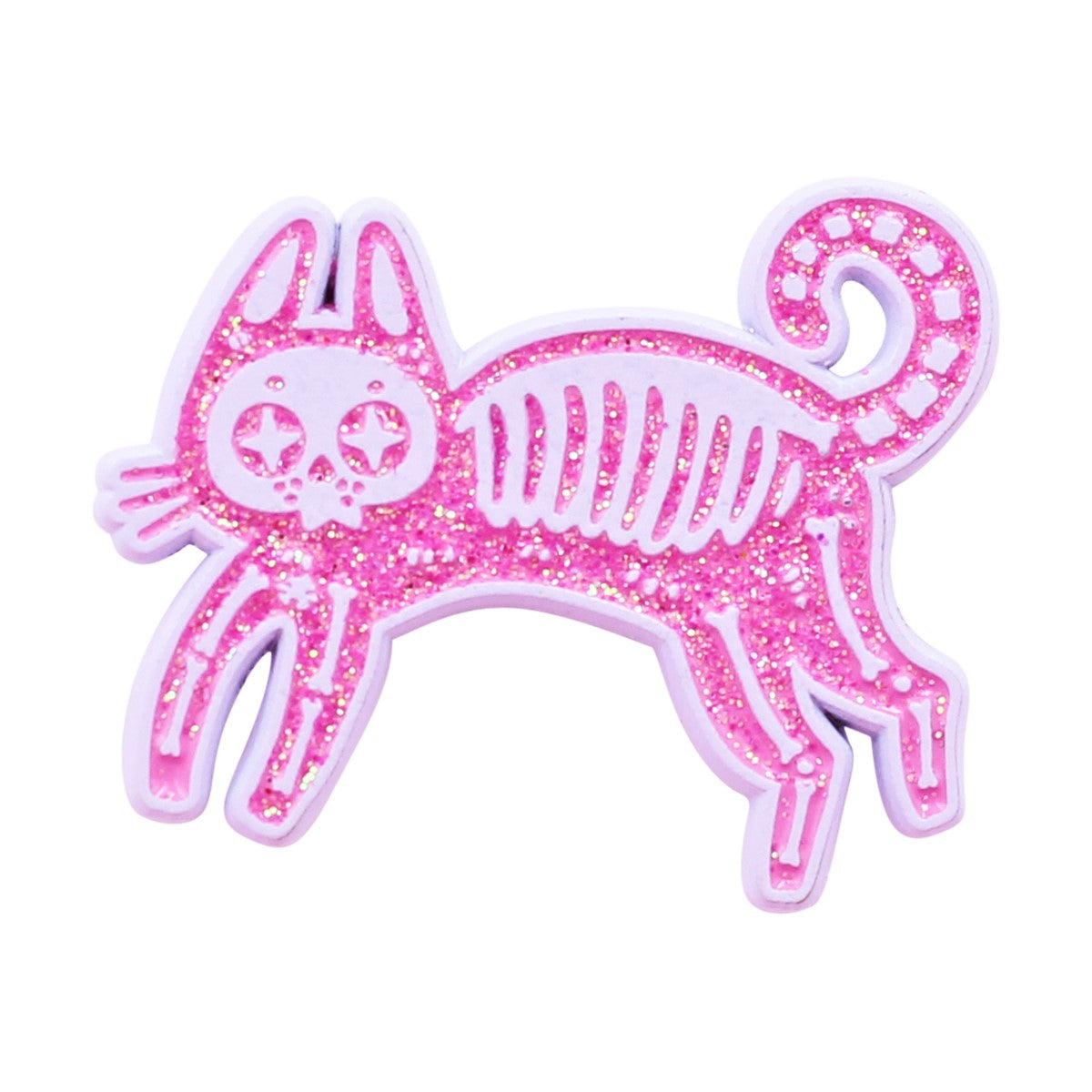 Skeleton Cat Enamel Pin