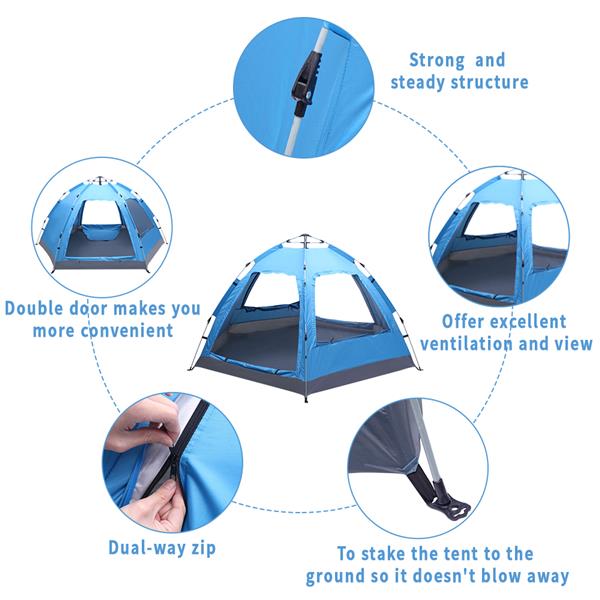 Instant Pop-Up Family Camping Tent, Waterproof
