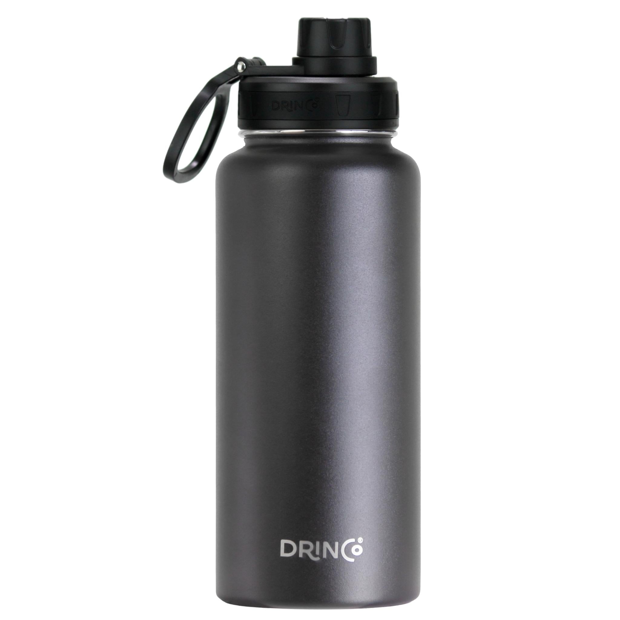 DRINCO 32oz Insulated Steel Water Bottle, Black