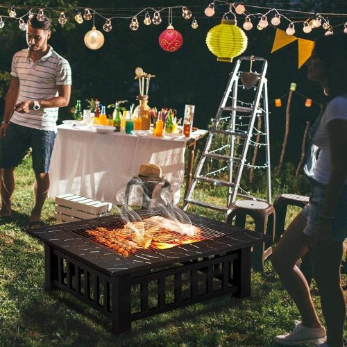 Outdoor Charcoal Fire Pit with Cover