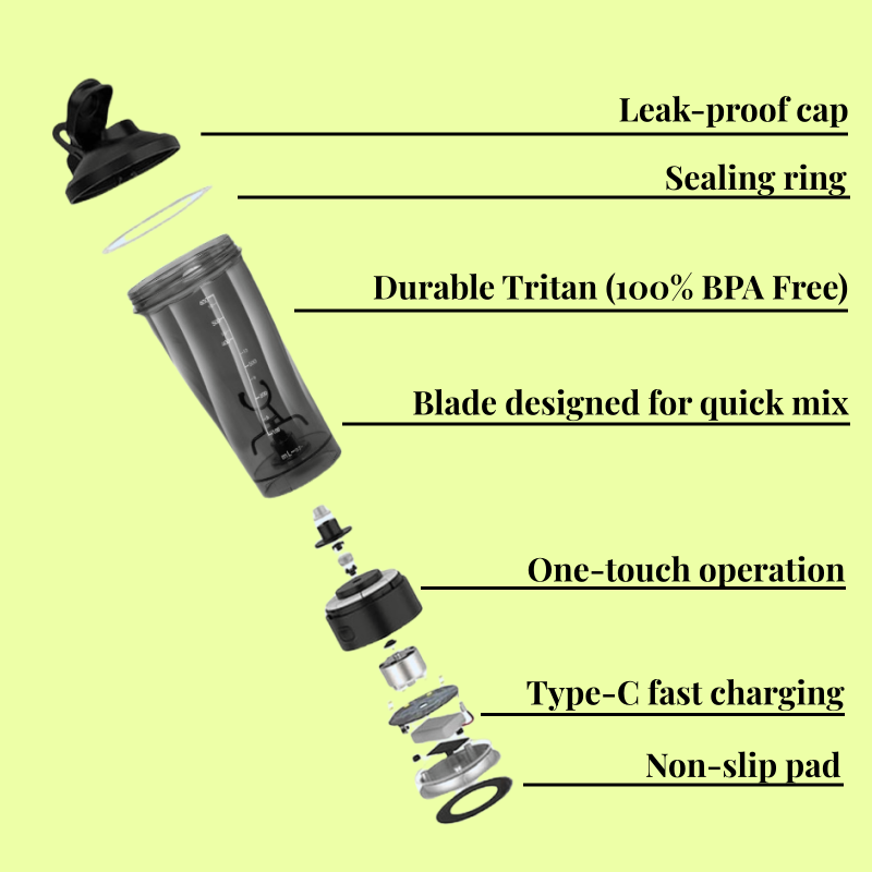 Rechargeable Electric Protein Shaker Bottle
