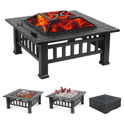 Outdoor Charcoal Fire Pit with Cover