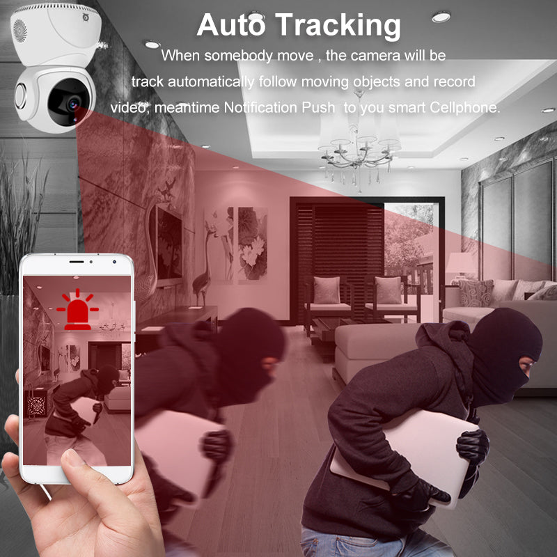 1080p Wireless Security Camera, 360 Pan Tilt WiFi