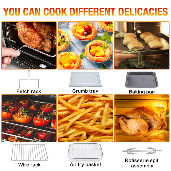Air Fryer Toaster Oven with Rotisserie and Dehydrator