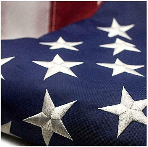 Heavy duty American flag with embroidered stars outdoors