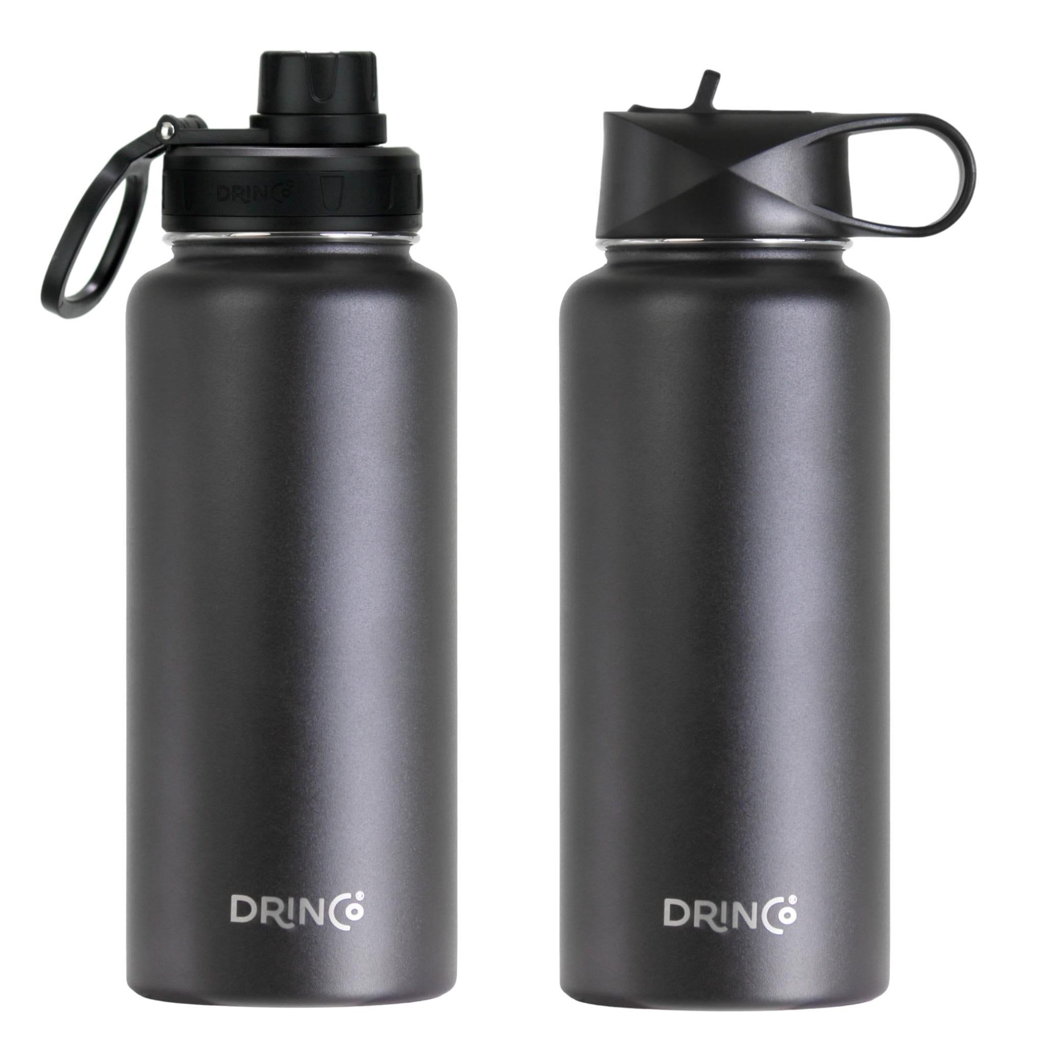 DRINCO 32oz Insulated Steel Water Bottle, Black