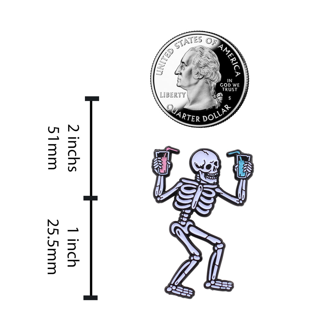 Glow-in-the-Dark Party Skeleton Pin