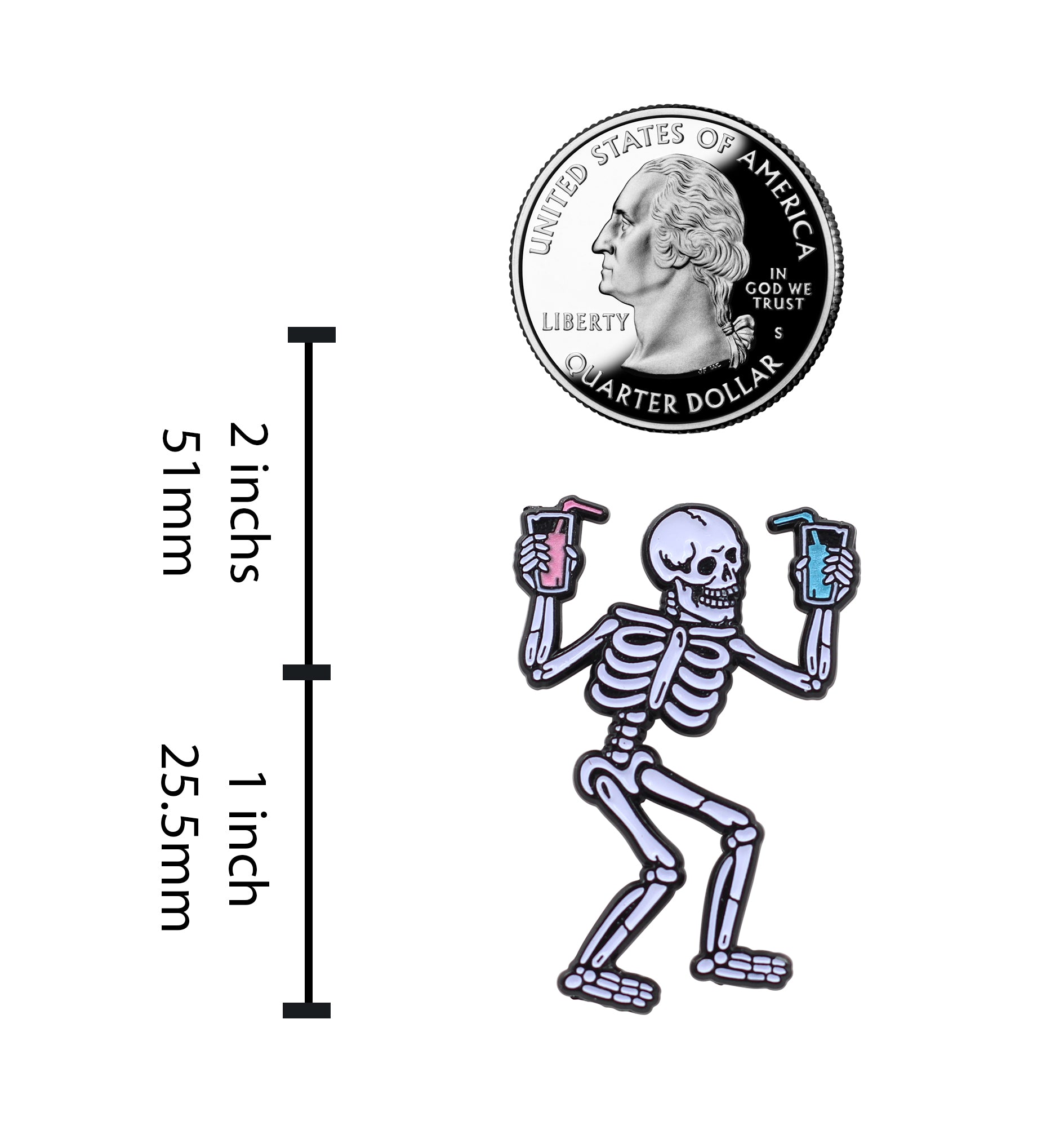 Glow-in-the-Dark Party Skeleton Pin