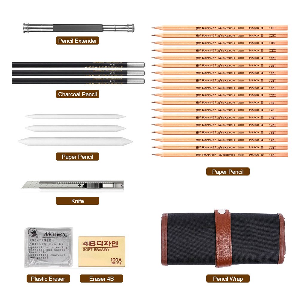 Sketching Pencil and Charcoal Art Set for Drawing