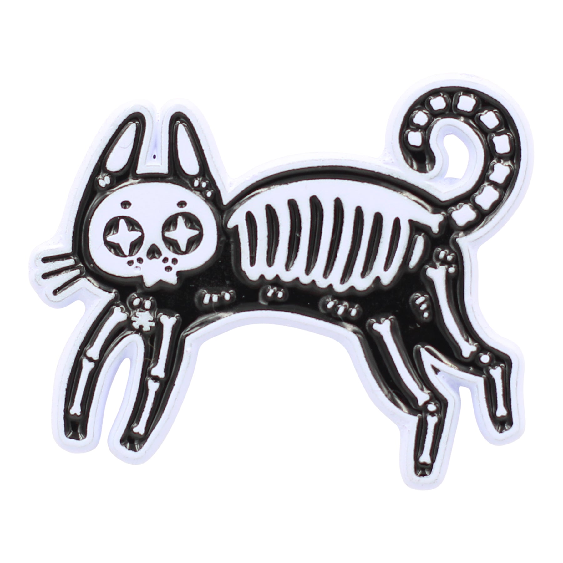 Skeleton Cat Enamel Pin