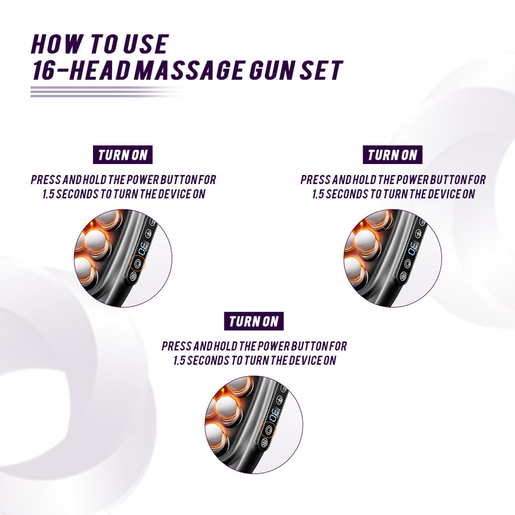 16-Head Deep Tissue Muscle Massage Gun