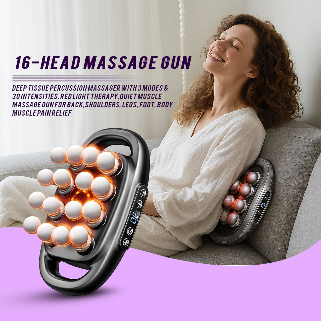 16-Head Deep Tissue Muscle Massage Gun