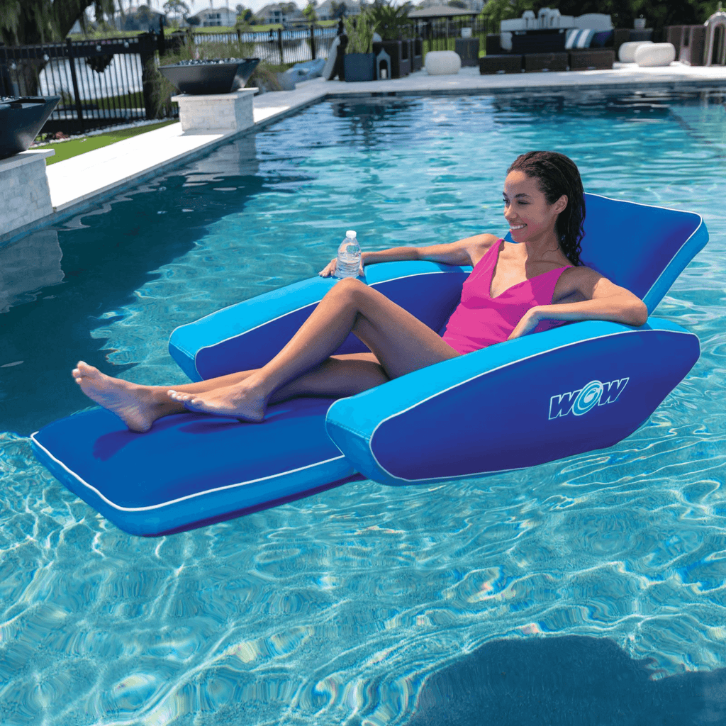WOW Watersports Modern Lounger Pool Float with Cup Holder and