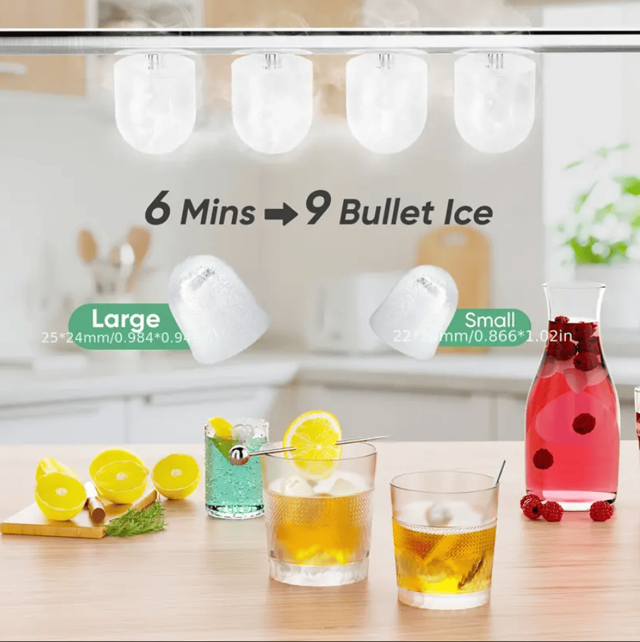 Portable Bullet Ice Maker, 26 lbs per Day (Home and Camping)