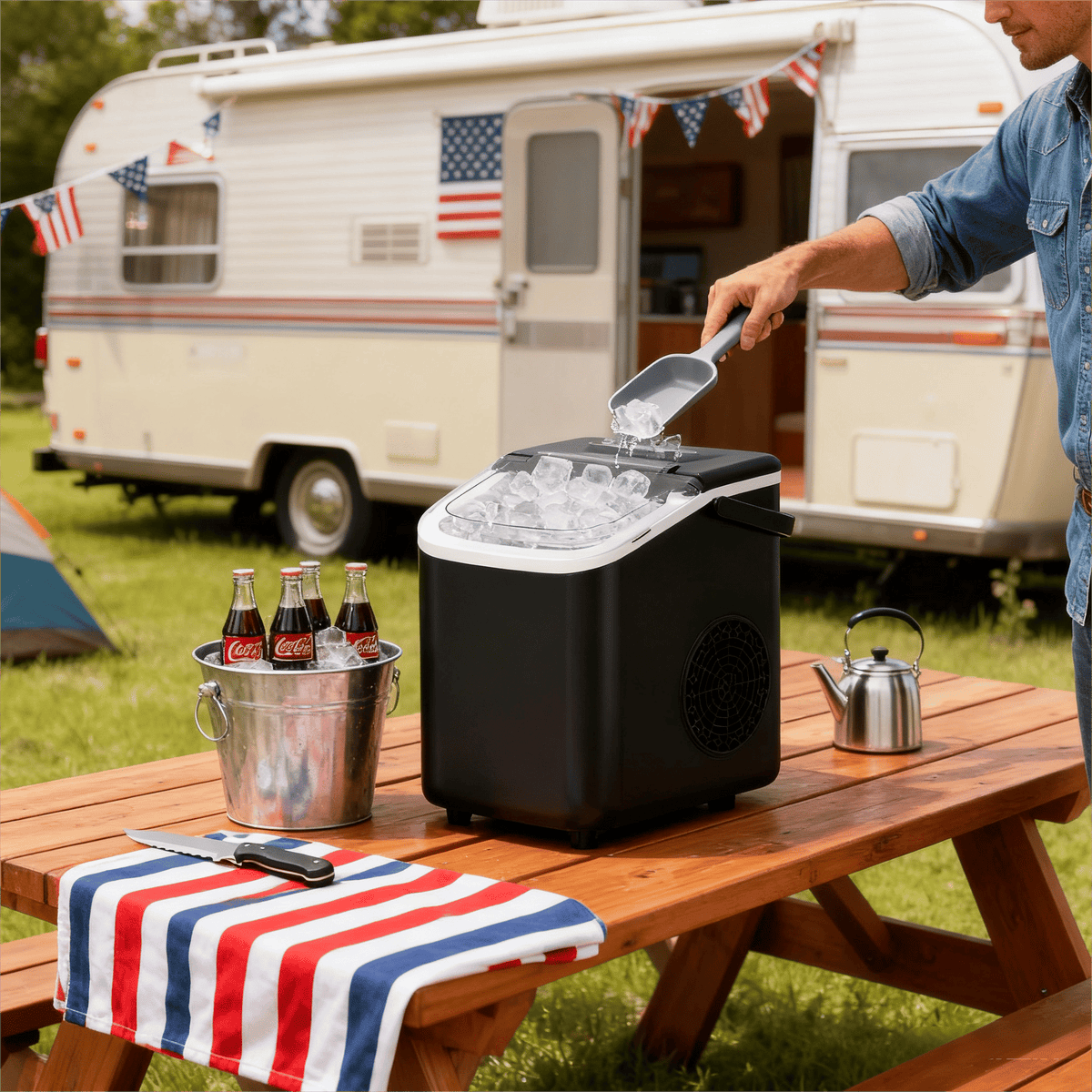 Portable Bullet Ice Maker, 26 lbs per Day (Home and Camping)