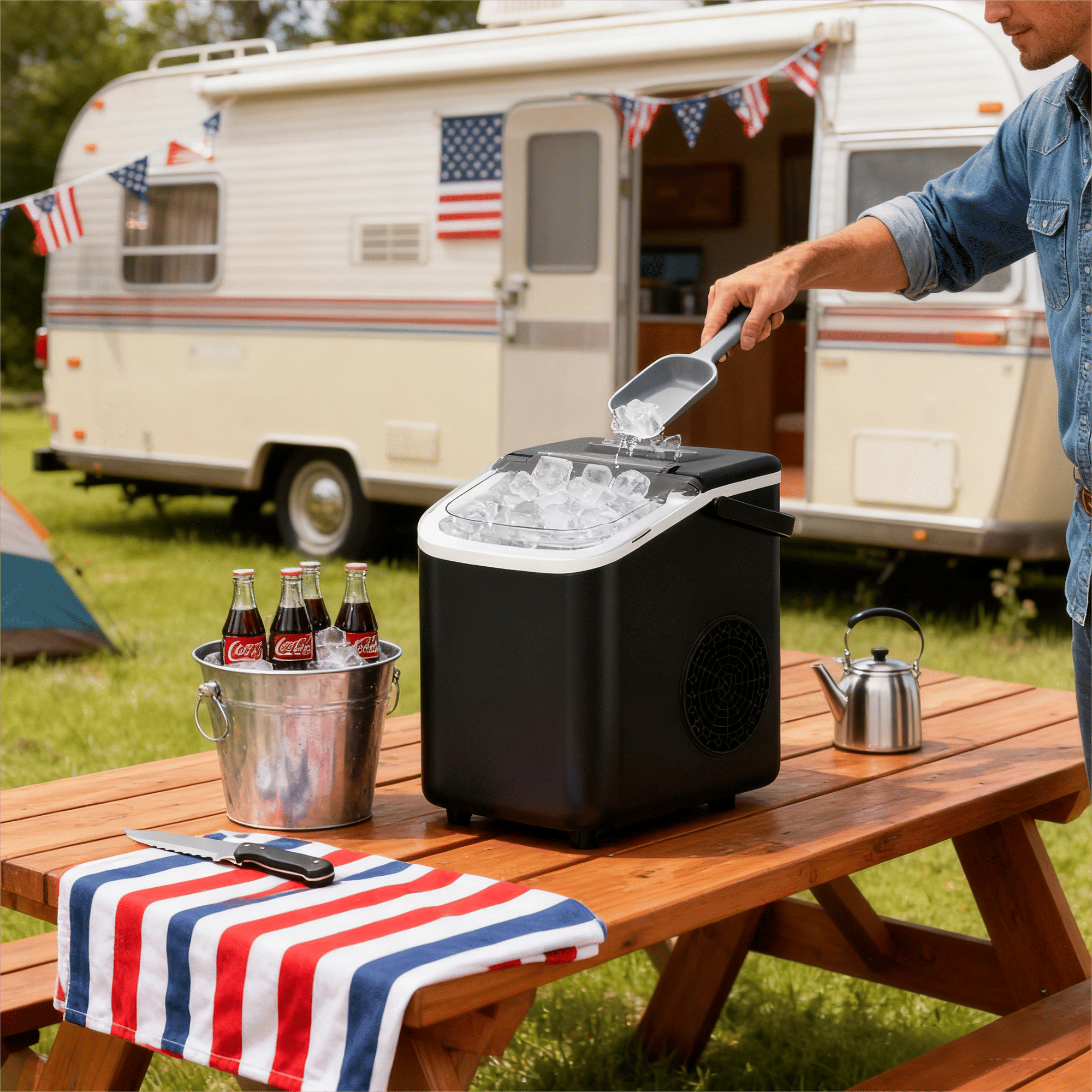 Portable Bullet Ice Maker, 26 lbs/Day (Home and Camping)