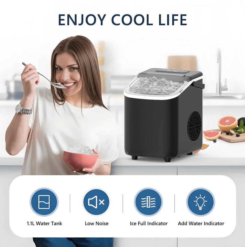 Portable Bullet Ice Maker, 26 lbs per Day (Home and Camping)