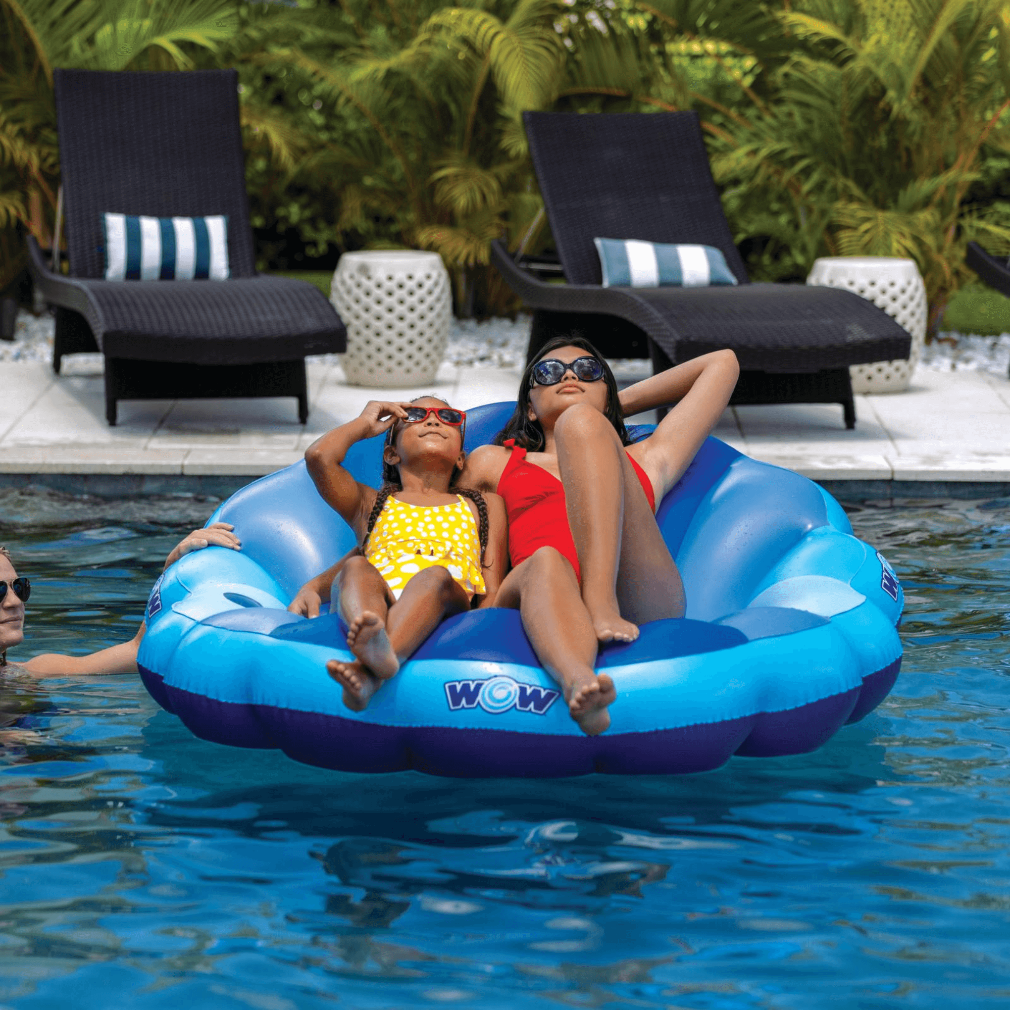 WOW Watersports Indigo Mermaid Shell Lounger Float Curved Shaped Back