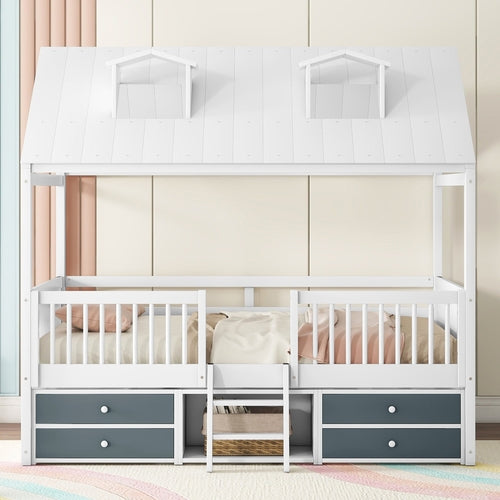 Bed Frame White Wood for bedroom and guest room furnishing