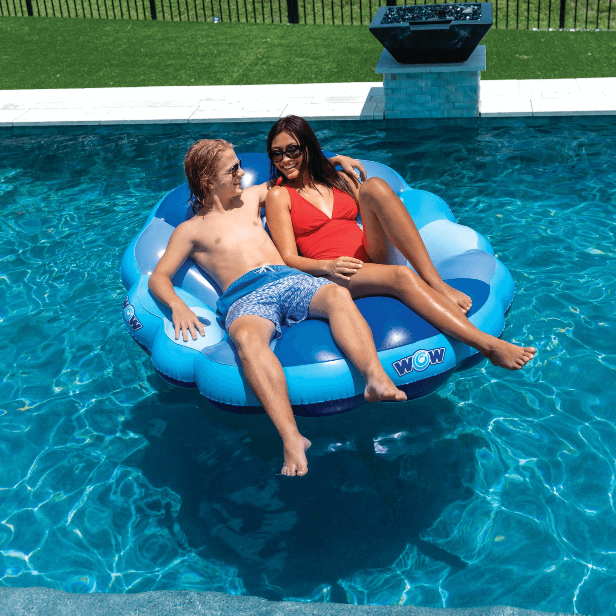 WOW Watersports Indigo Mermaid Shell Lounger Float Curved Shaped Back