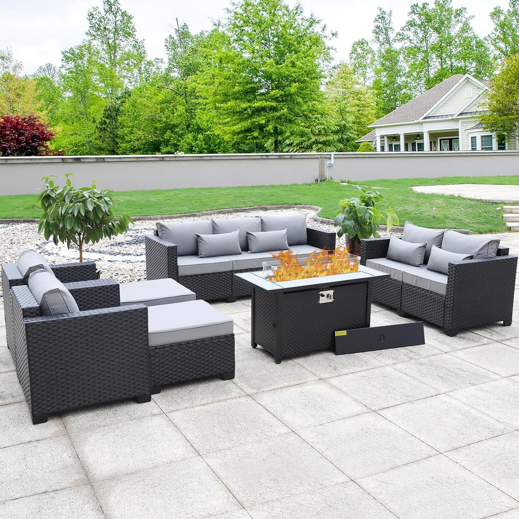 7-Piece Outdoor Furniture Set with 45-Inch Fire Pit
