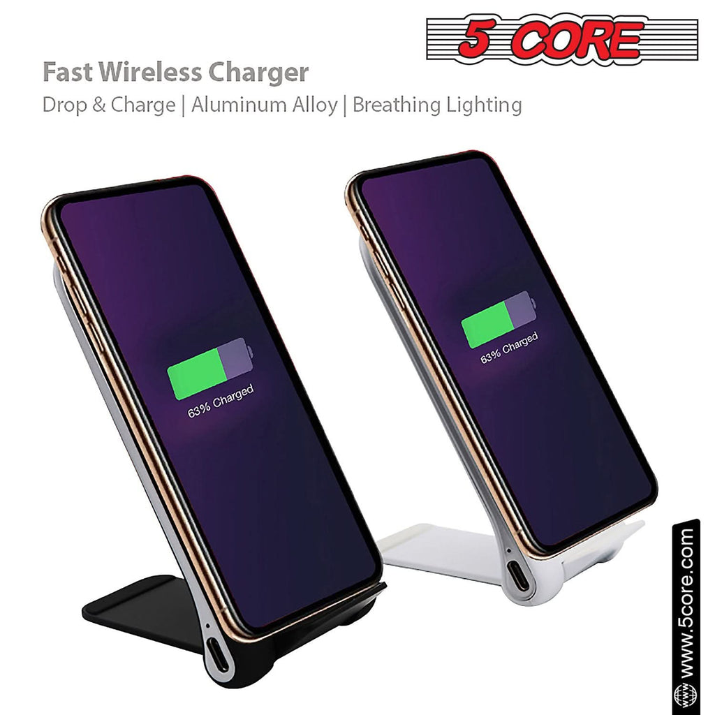 5 Core 10W Fast Wireless Charging Pad, Glass Top