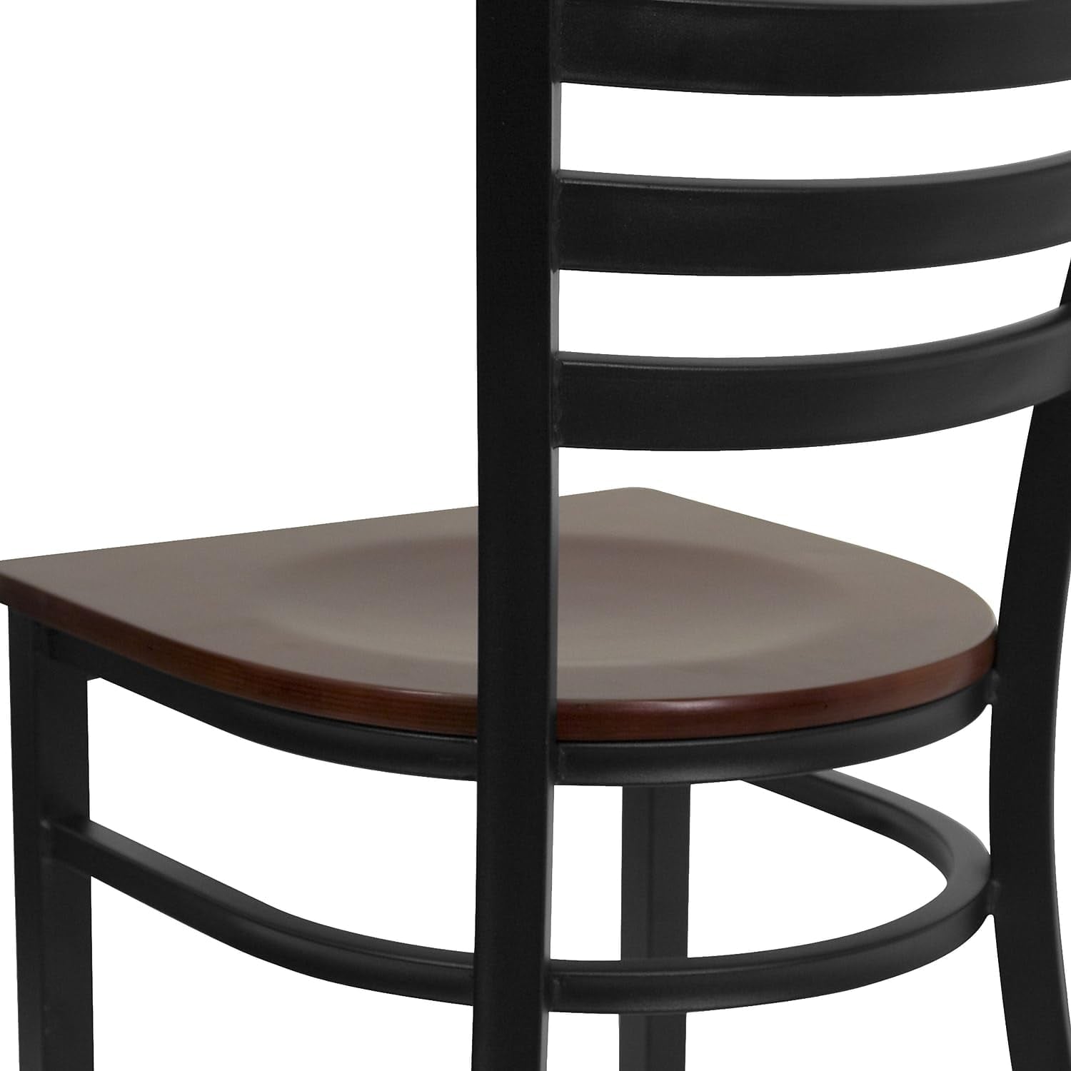Ladder Back Metal Dining Chairs, Set of 2 (Black)