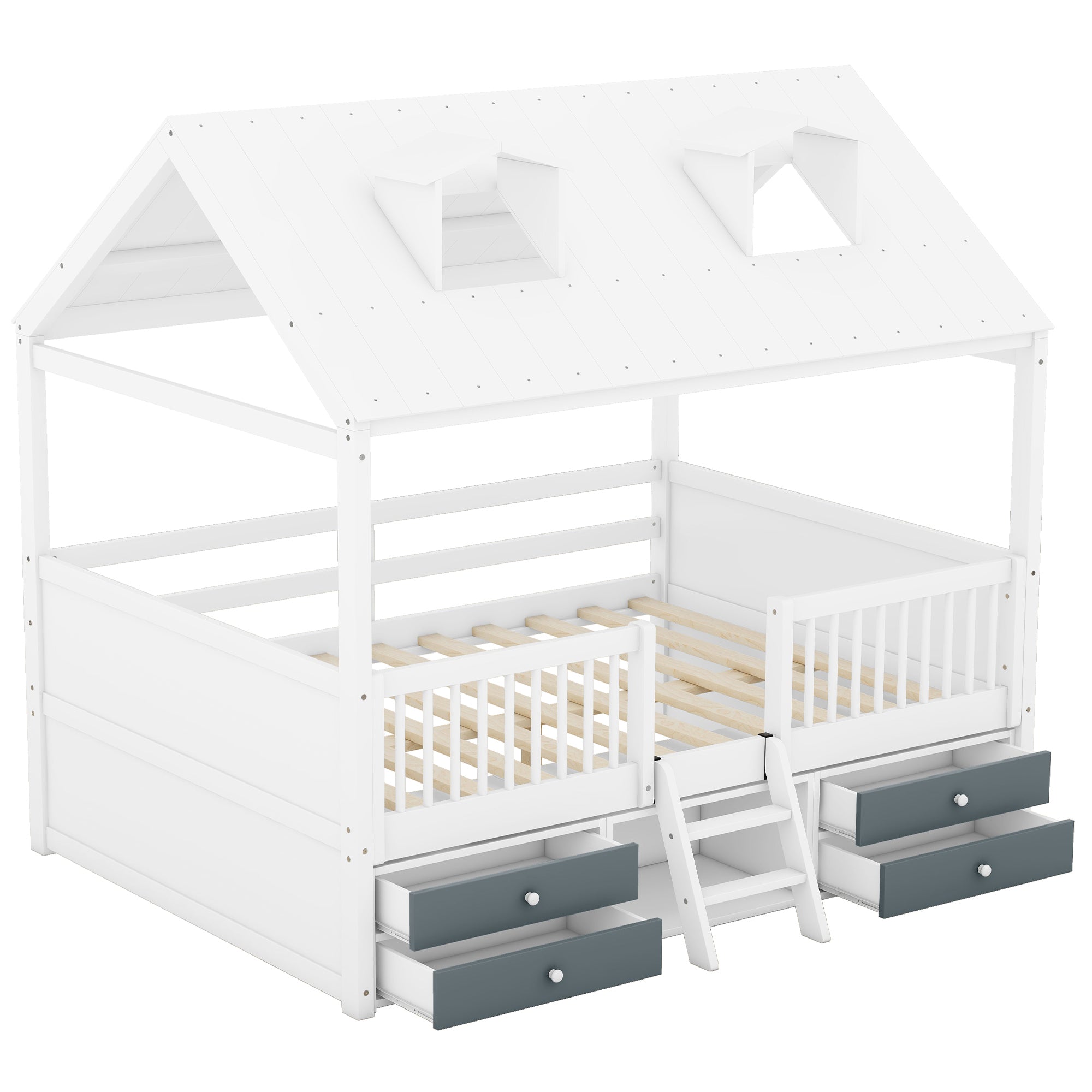 Bed Frame White Wood for bedroom and guest room furnishing