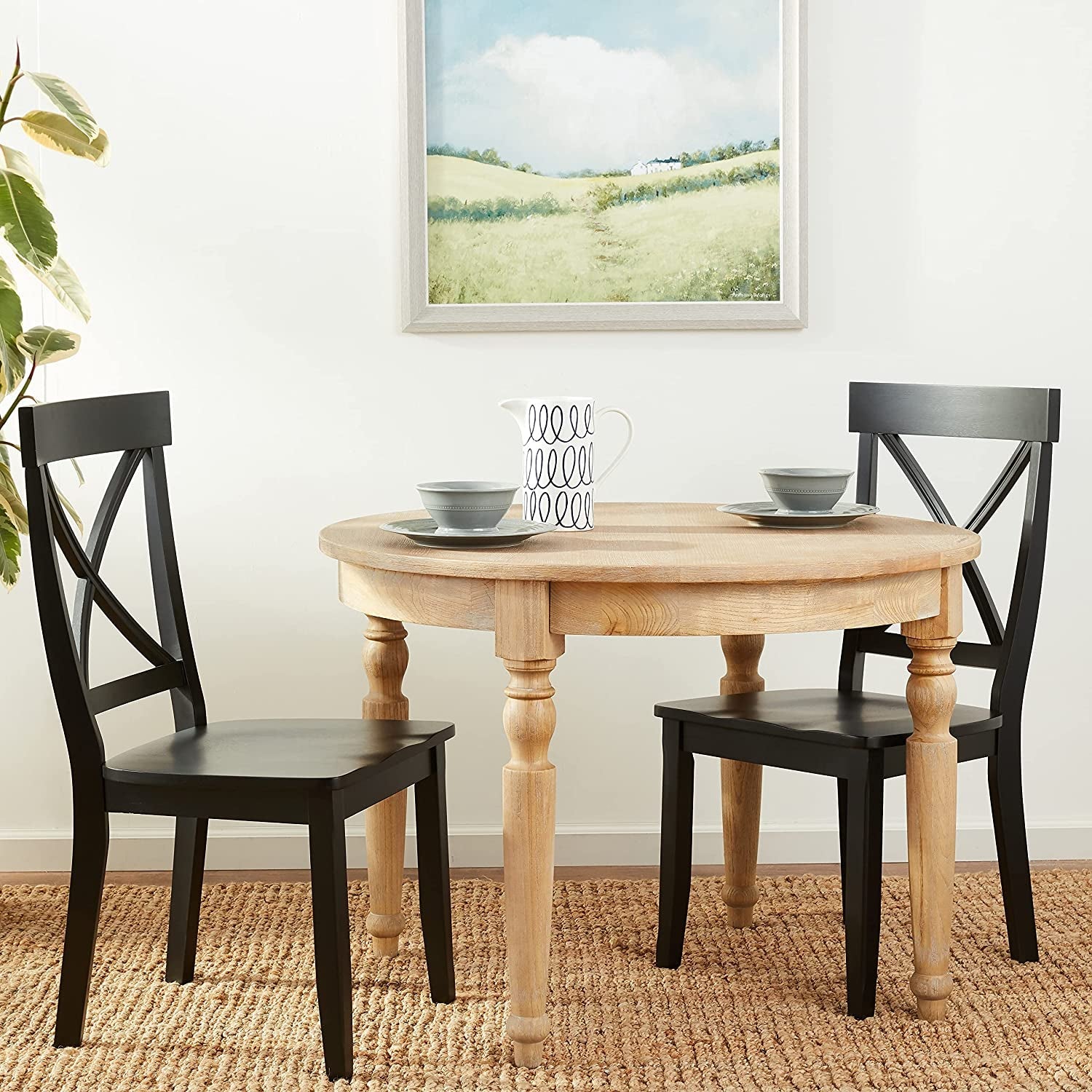 Black Cross Back Dining Chair Pair For Dining Room