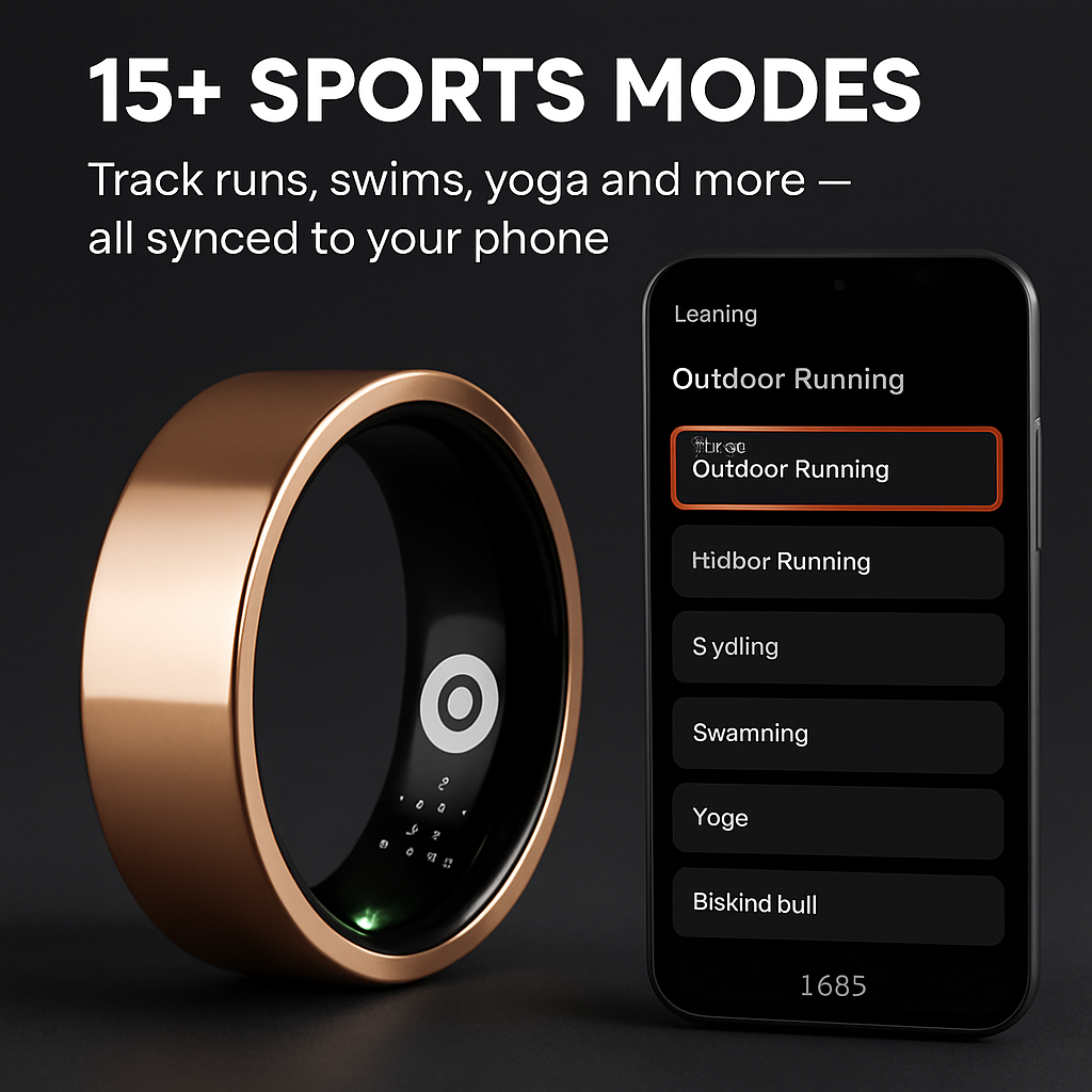 Smart Ring Health Tracker Fitness/Sleep/Stress/HRV Tracker with Charging Case Magnetic Charging Cable for Women & Men Compatible with iOS & Android 7-