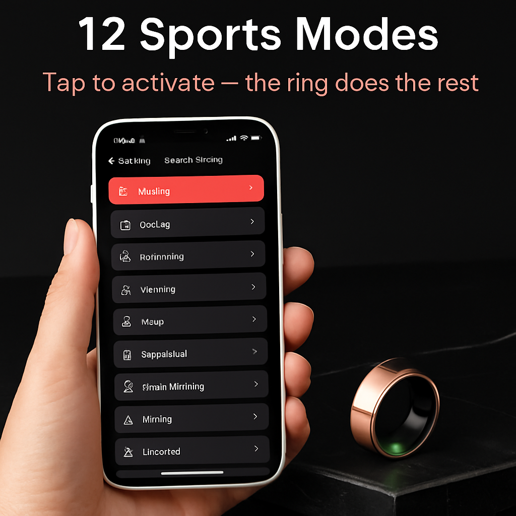 Smart Ring Health Tracker Fitness/Sleep/Stress/HRV Tracker with Charging Case Magnetic Charging Cable for Women & Men Compatible with iOS & Android 7-