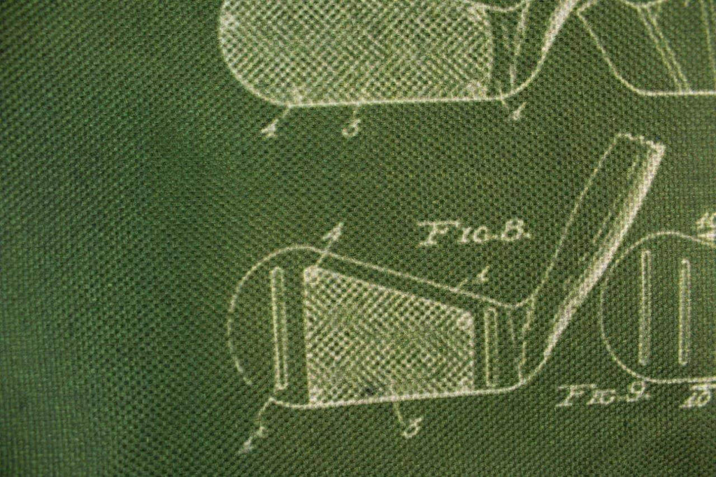 Vintage Golf Blueprint Throw Pillow