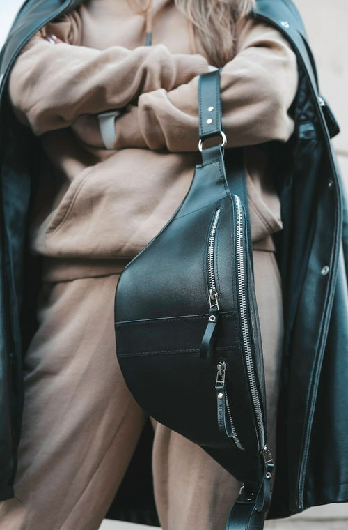 Leather Waist Bag Unisex, Leather Cross Body Bag