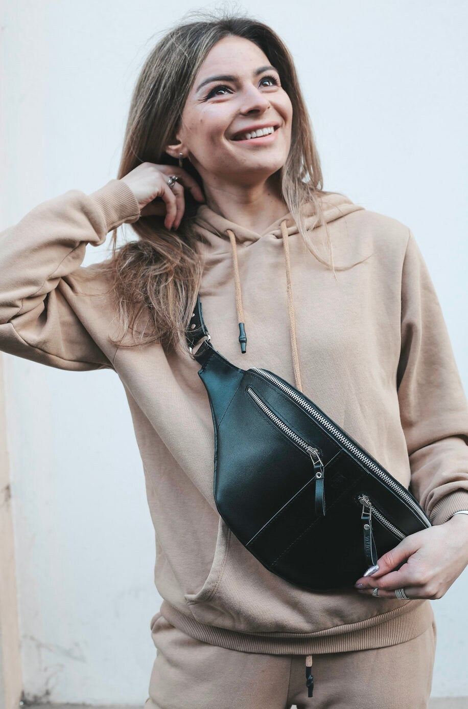 Leather Waist Bag Unisex, Leather Cross Body Bag