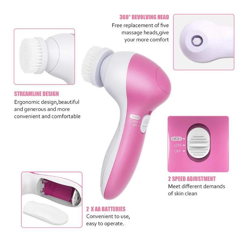 5-in-1 Facial Cleansing Brush Set