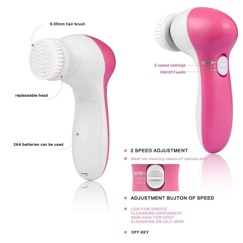 5-in-1 Facial Cleansing Brush Set