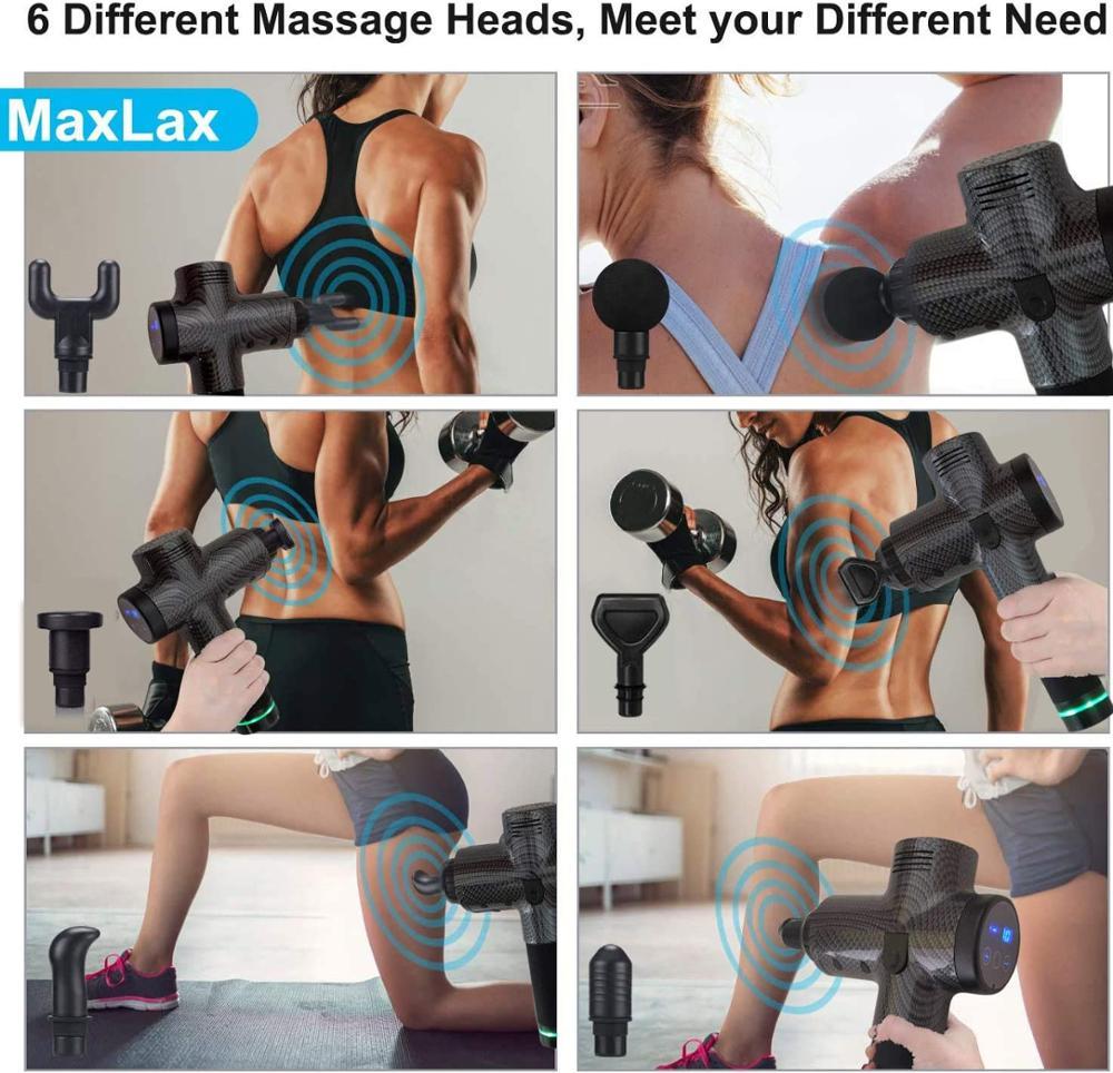 Handheld Deep Tissue Massager, 30 Speeds with 6 Heads