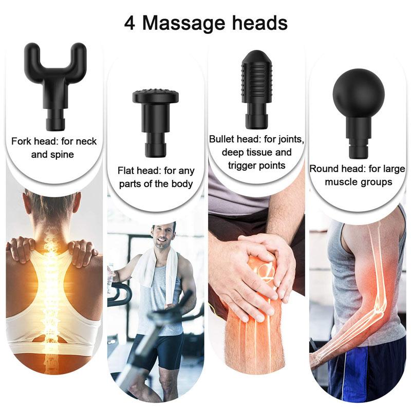 Handheld Deep Tissue Massager, 30 Speeds with 6 Heads