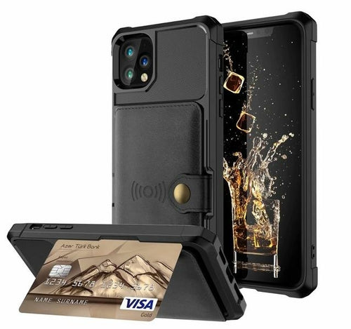 Coque de protection intégrale magnétique en cuir avec portefeuille pour iPhone