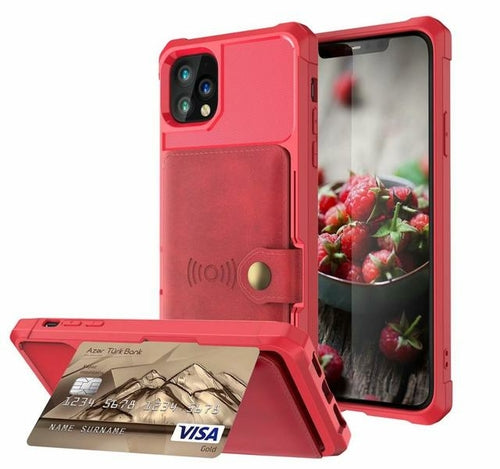 Coque de protection intégrale magnétique en cuir avec portefeuille pour iPhone