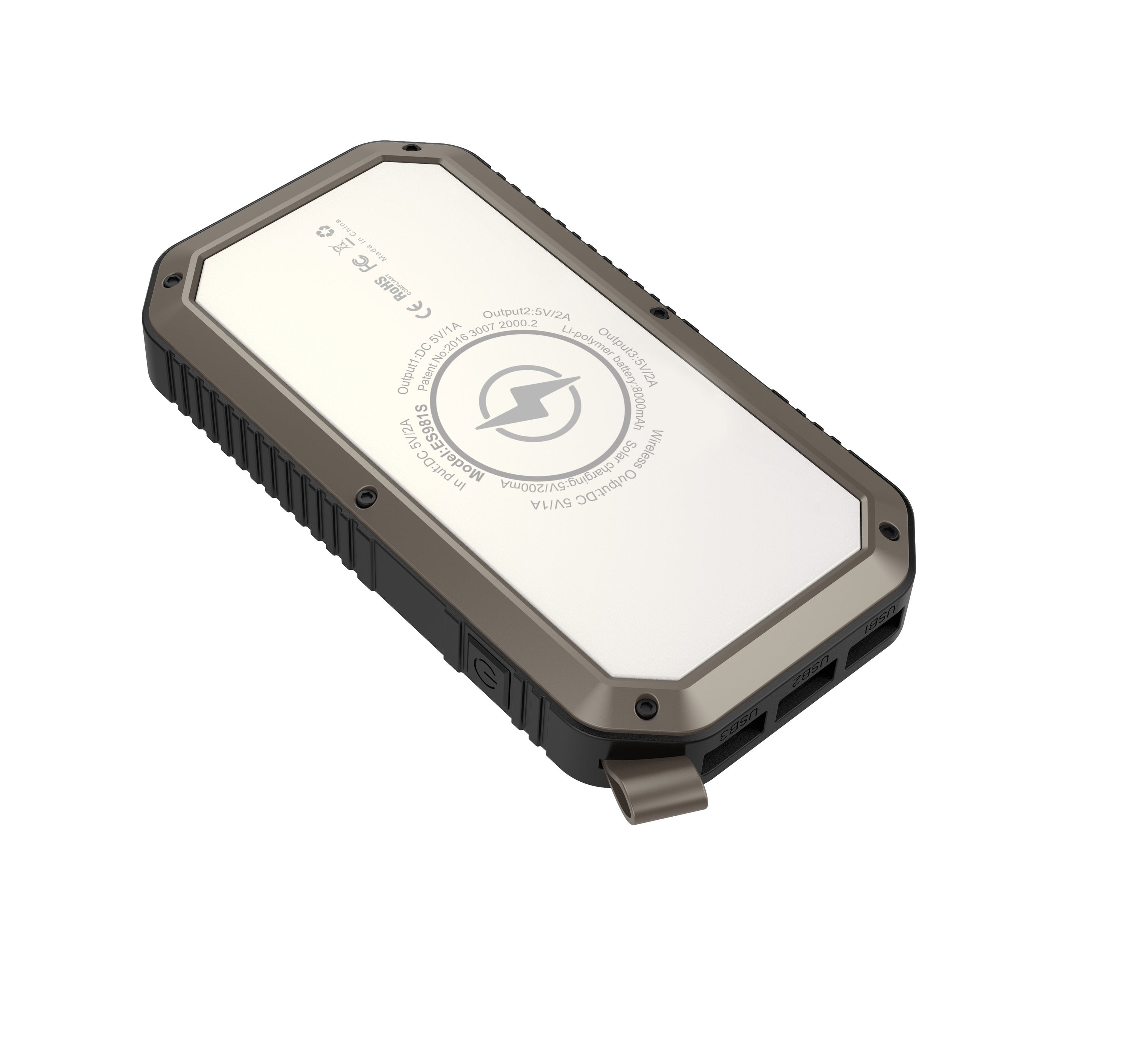 Sun Chaser Solar Wireless Charging Power Bank, 10,000 mAh