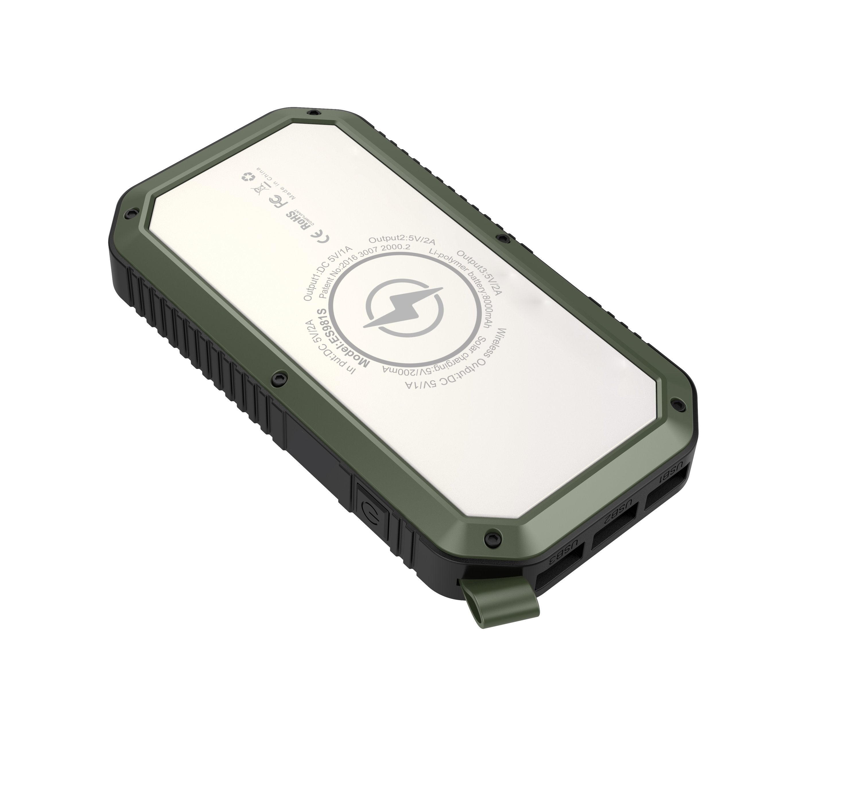 Sun Chaser Solar Wireless Charging Power Bank, 10,000 mAh