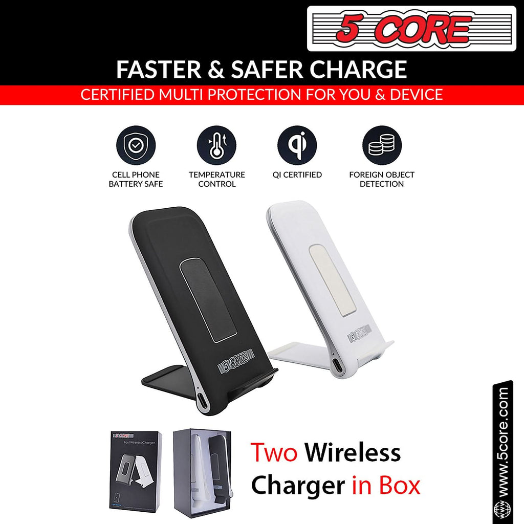 5 Core 10W Fast Wireless Charging Pad, Glass Top