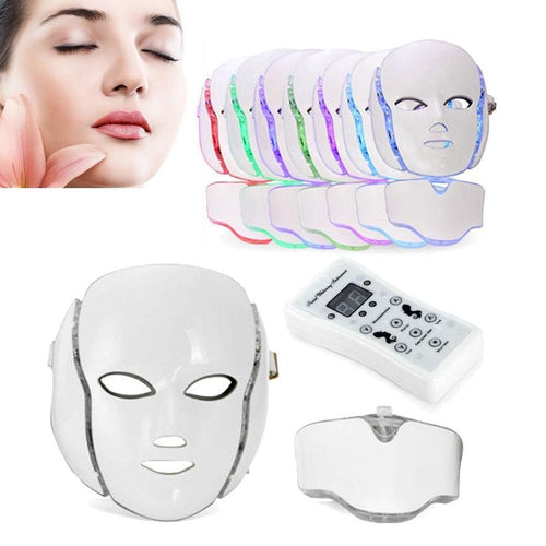 7-color PDT LED light therapy face and neck mask