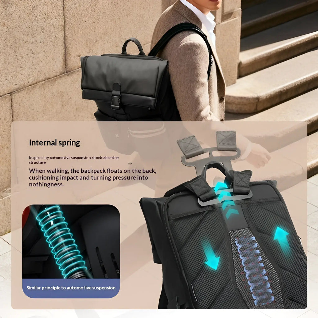 Roll Top Business Backpack Water Resistant 25l